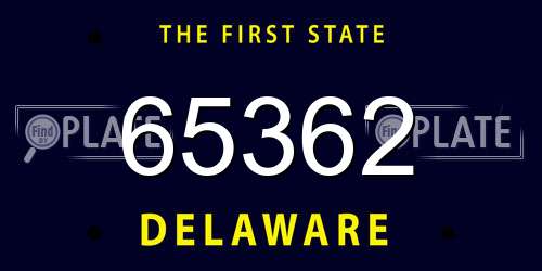 65362 Delaware License Plate