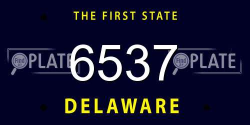 6537 Delaware License Plate