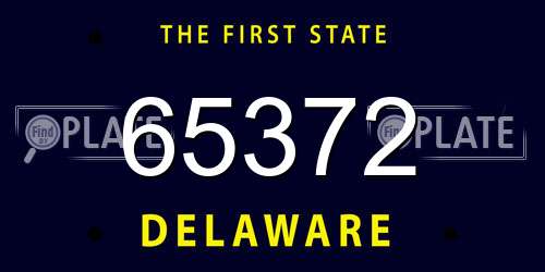 65372 Delaware License Plate
