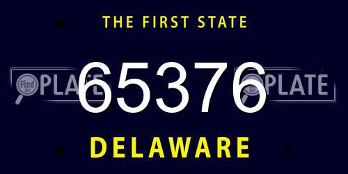 65376 Delaware License Plate