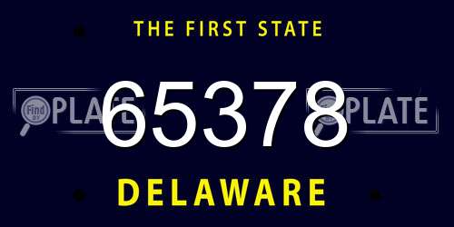 65378 Delaware License Plate