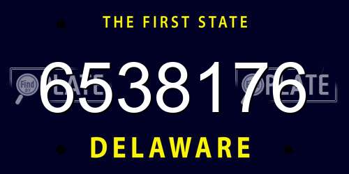 6538176 Delaware License Plate