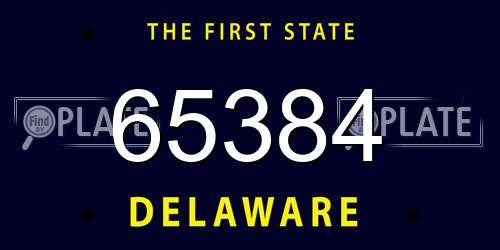 65384 Delaware License Plate