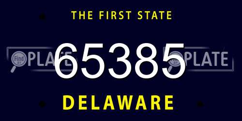 65385 Delaware License Plate
