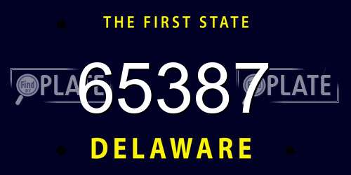 65387 Delaware License Plate