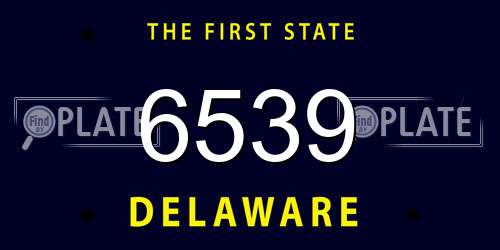 6539 Delaware License Plate