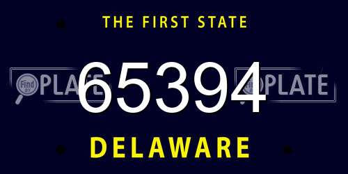 65394 Delaware License Plate