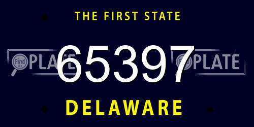 65397 Delaware License Plate