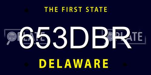 653DBR Delaware License Plate