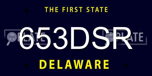 653DSR Delaware License Plate