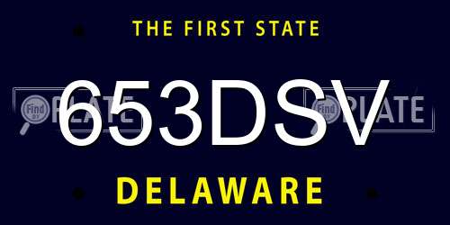 653DSV Delaware License Plate