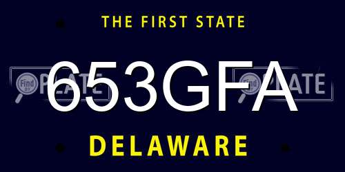 653GFA Delaware License Plate