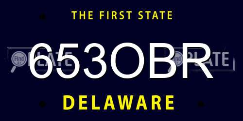 653OBR Delaware License Plate