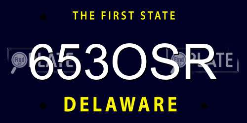 653OSR Delaware License Plate