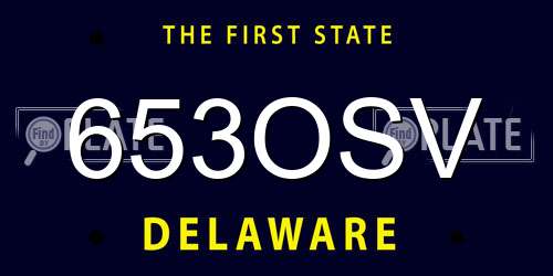 653OSV Delaware License Plate