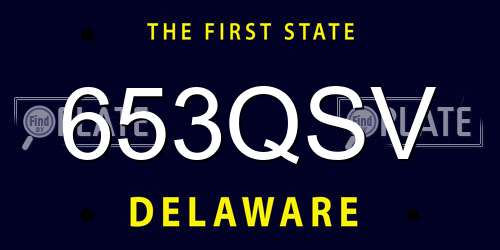 653QSV Delaware License Plate