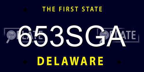 653SGA Delaware License Plate