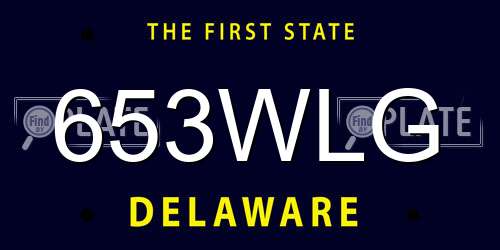 653WLG Delaware License Plate