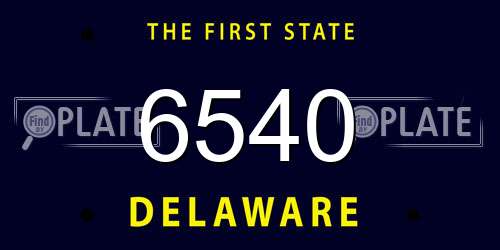 6540 Delaware License Plate