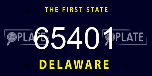 65401 Delaware License Plate
