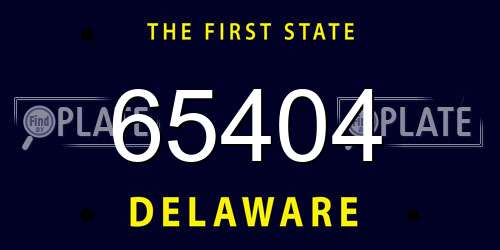 65404 Delaware License Plate