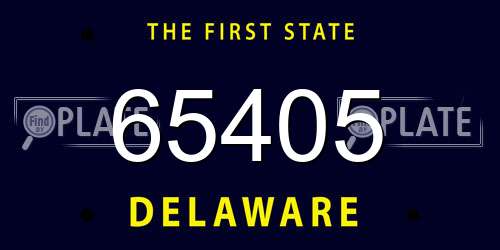 65405 Delaware License Plate