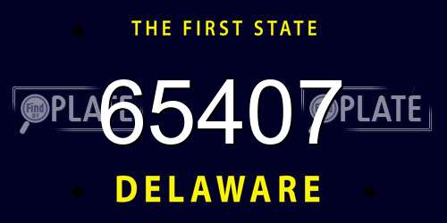 65407 Delaware License Plate