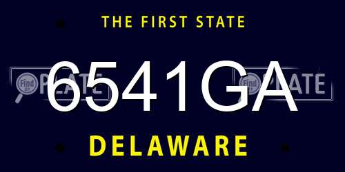 6541GA Delaware License Plate