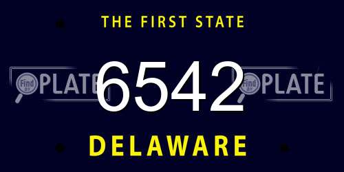 6542 Delaware License Plate