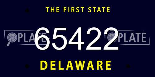 65422 Delaware License Plate