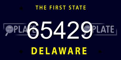 65429 Delaware License Plate