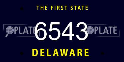 6543 Delaware License Plate