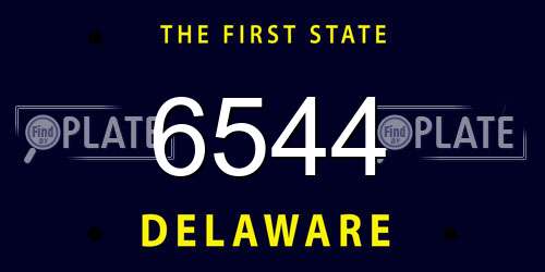6544 Delaware License Plate
