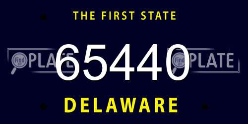 65440 Delaware License Plate