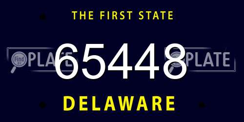 65448 Delaware License Plate