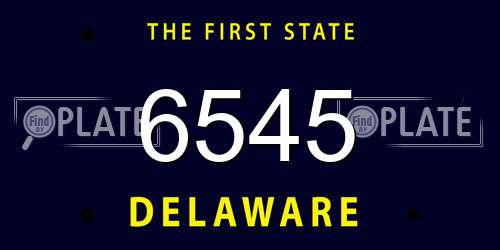 6545 Delaware License Plate