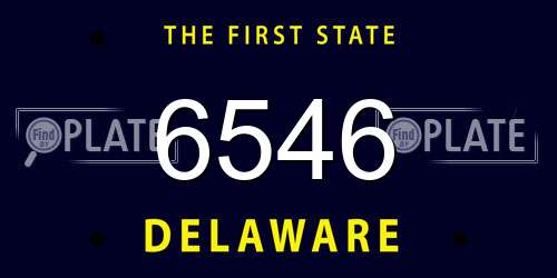 6546 Delaware License Plate