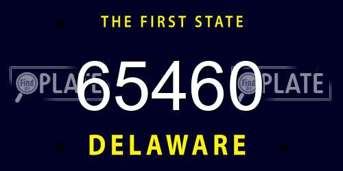 65460 Delaware License Plate