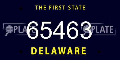 65463 Delaware License Plate