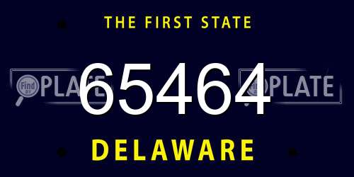 65464 Delaware License Plate