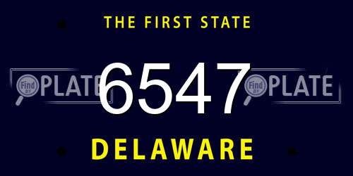 6547 Delaware License Plate