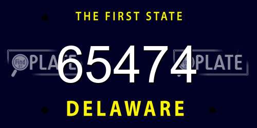 65474 Delaware License Plate