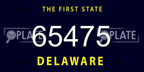 65475 Delaware License Plate