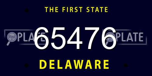 65476 Delaware License Plate