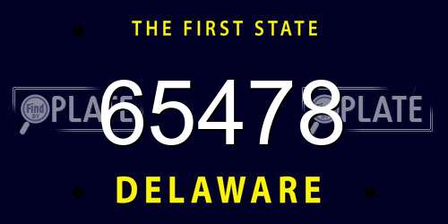 65478 Delaware License Plate