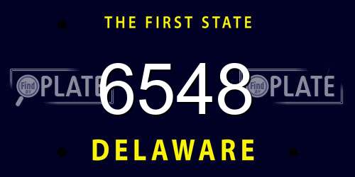 6548 Delaware License Plate