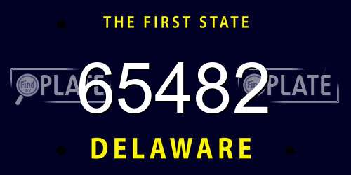 65482 Delaware License Plate