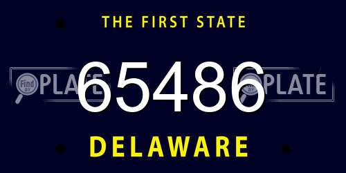 65486 Delaware License Plate