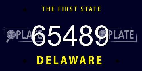 65489 Delaware License Plate