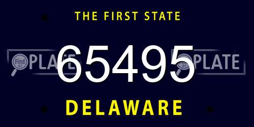 65495 Delaware License Plate
